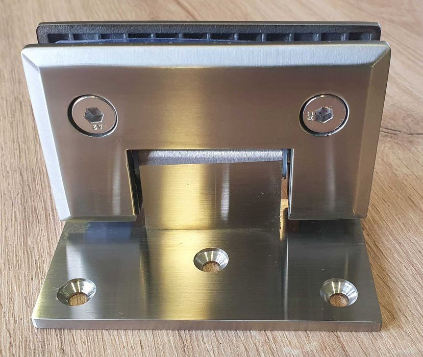 Zawiasy do kabin prysznicowych: mocowanie boczne (szkło-ściana 90°)