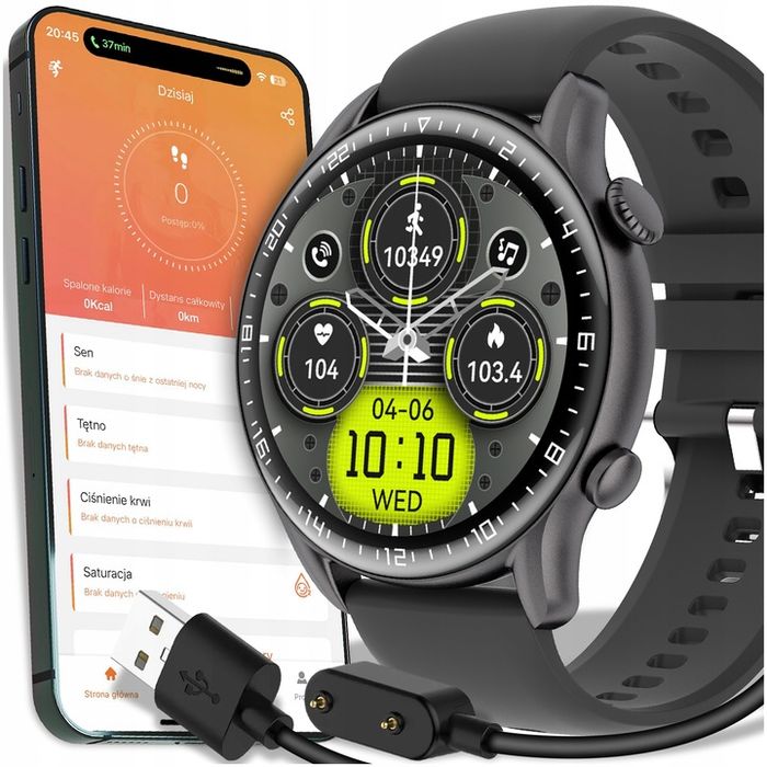 Smartwatch Zegarek Męski 2 Gen Polskie Menu Połączenia Sport Smart Wat