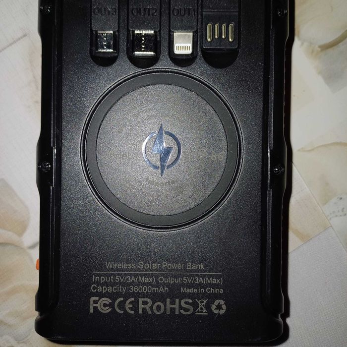 Powerbank ładowarka solarna indukcja 36000 mAh