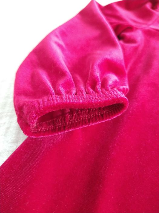 Welurowa świąteczna sukienka Baby World 86 dla dziewczynki czerwona