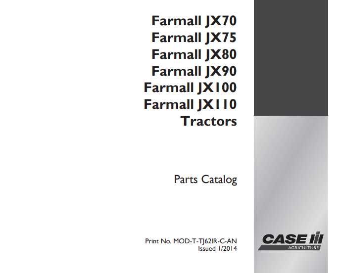 Katalog części Case Farmall JX70, JX75, JX80, JX90, JX100, JX110