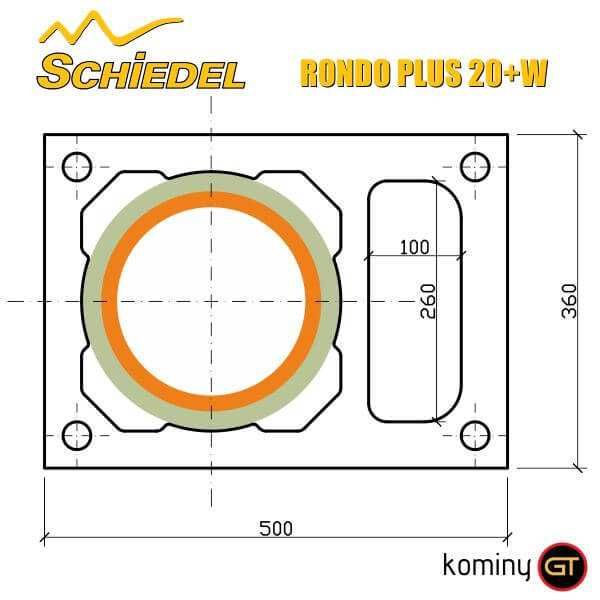 Komin systemowy schiedel rondo plus z wentylacja fi 20 cm 6m