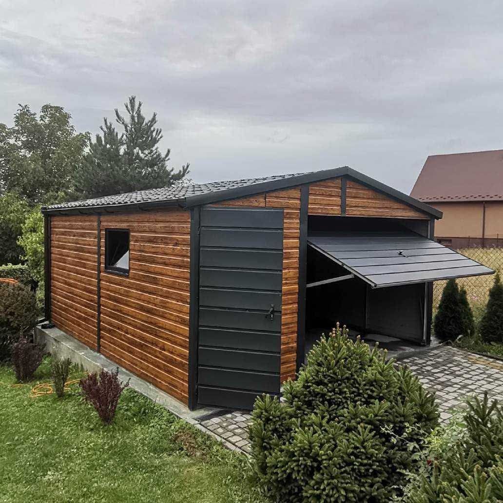 Garaż 4.5x5 Multigloss + antracyt, profil zamknięty ocynkowany JASTAL