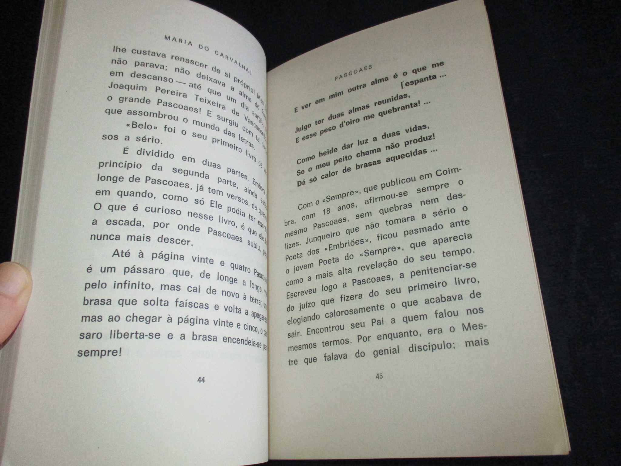 Livro Pascoaes Maria do Carvalhal Editora Pax 1977
