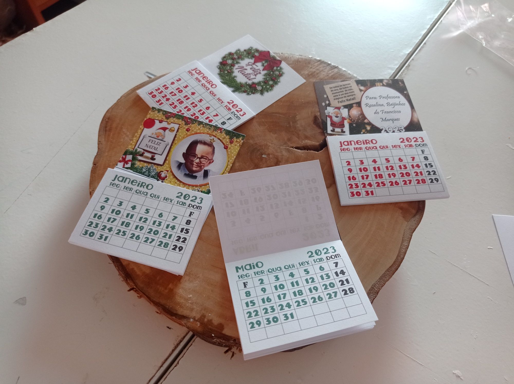 Mini calendários 2023 personalizados