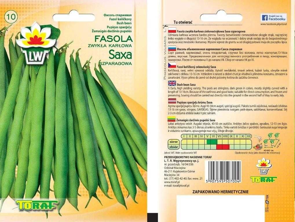 Fasola szparagowa SAXA (karłowa zielona) 500g TORAF