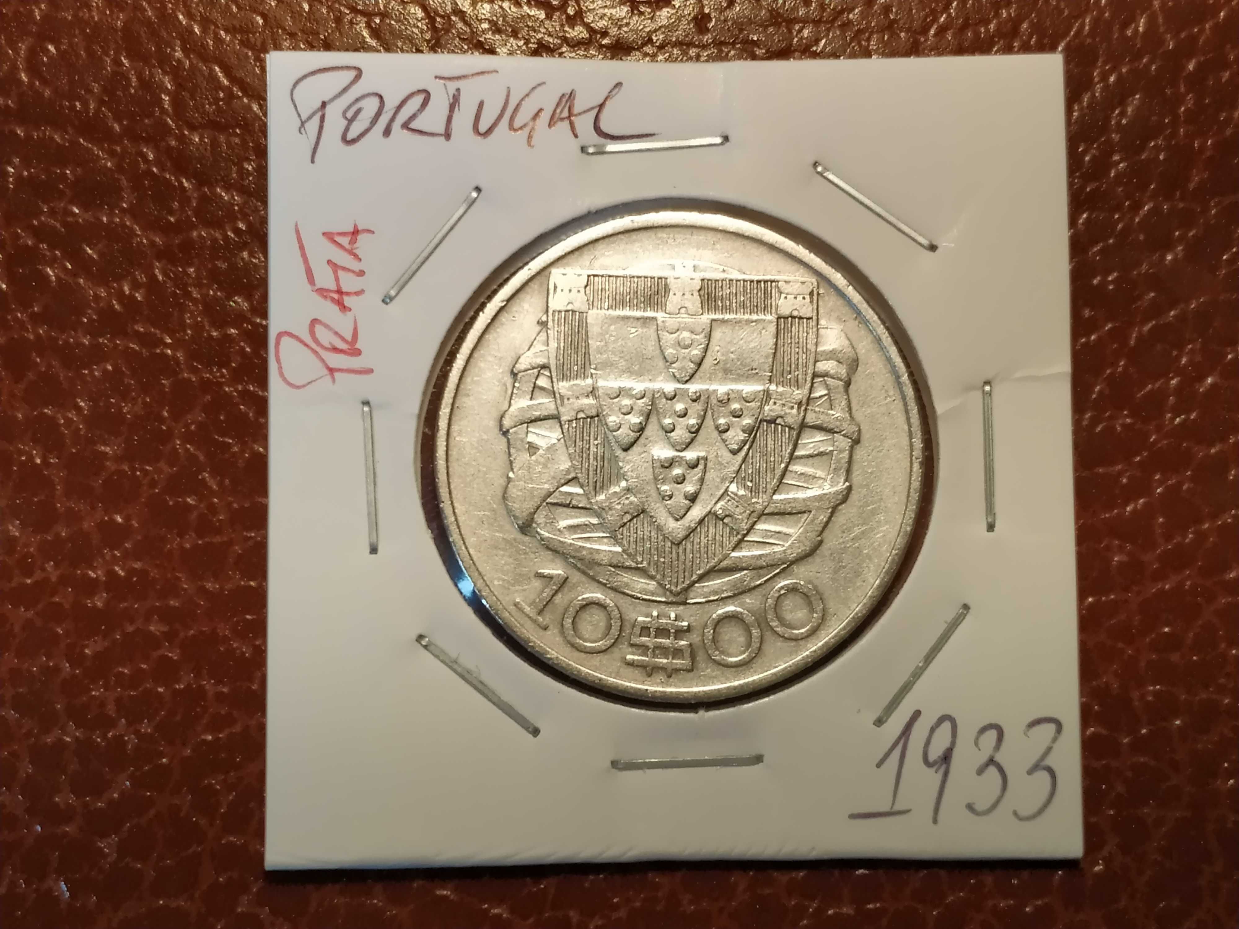 Portugal - moeda em prata de 10 escudos de 1933