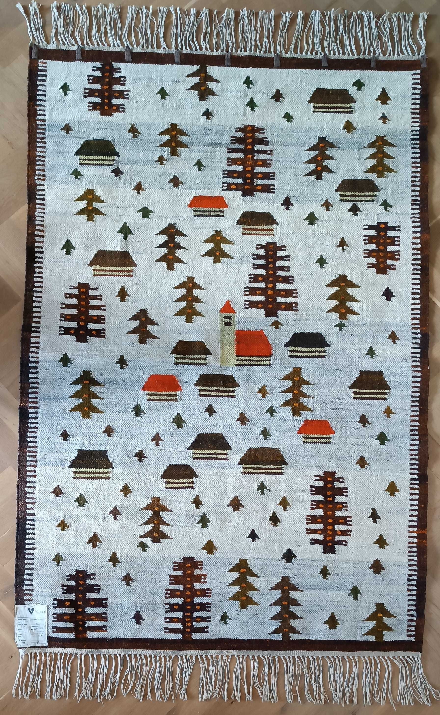 Kilim „Szałasy” Aleksandra Lewińska, Zakopiańskie Warsztaty Wzorcowe.