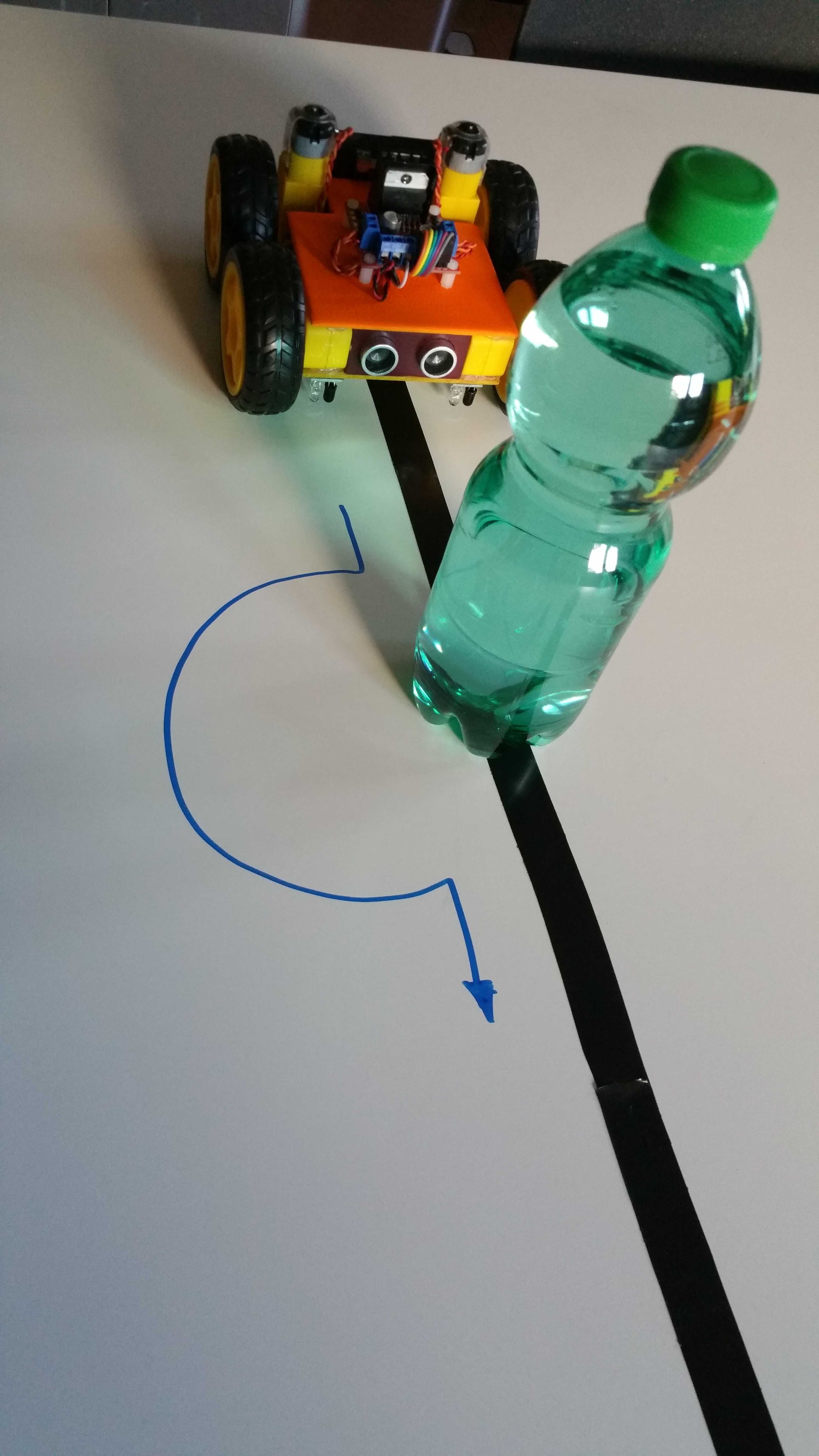 Carro Robot Educacional Arduino programado linha evita obstáculos.