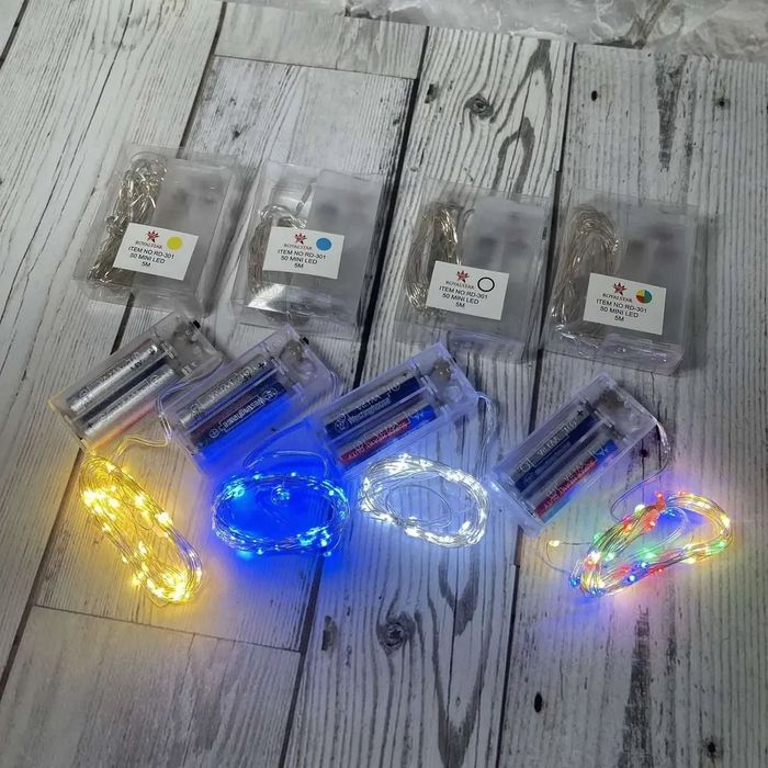 Світлодіодна гірлянда RD-301, 5 м,на батарейках, мультиколірLED АКЦІЯ!