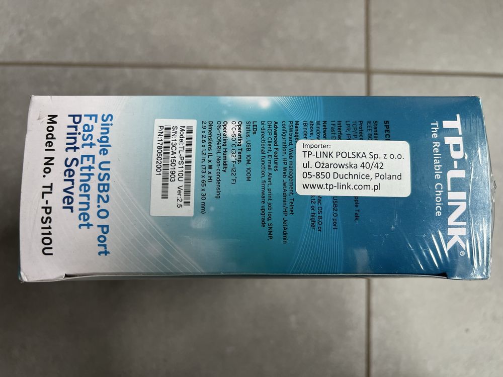 Serwer druku TP-Link TL-PS11OU printserver NOWY