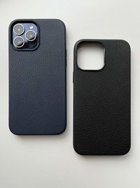 Кожаный чехол iPhone 13 Pro (Blue, Black, Green)