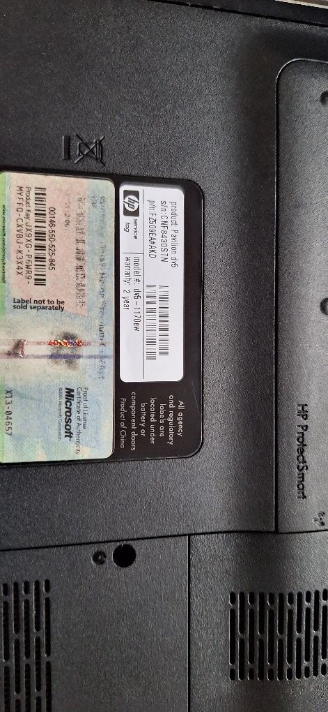 Laptop HP dv5 Intel Nvidia Windows 10