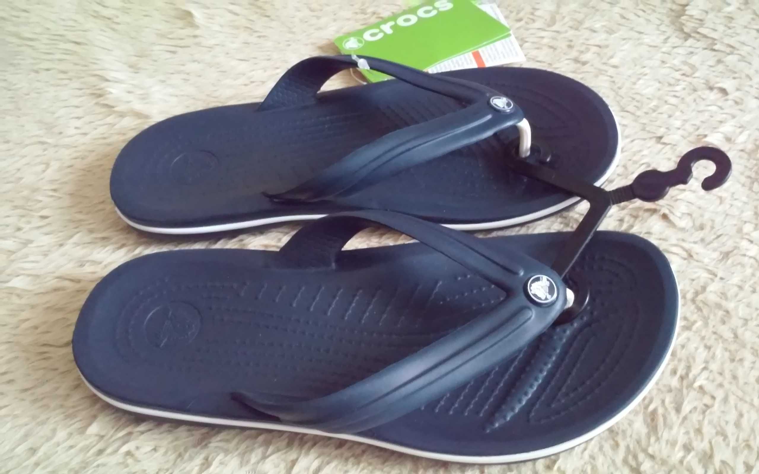Japonki Crocs W 7 wkładka 25 cm.granatowe nowe