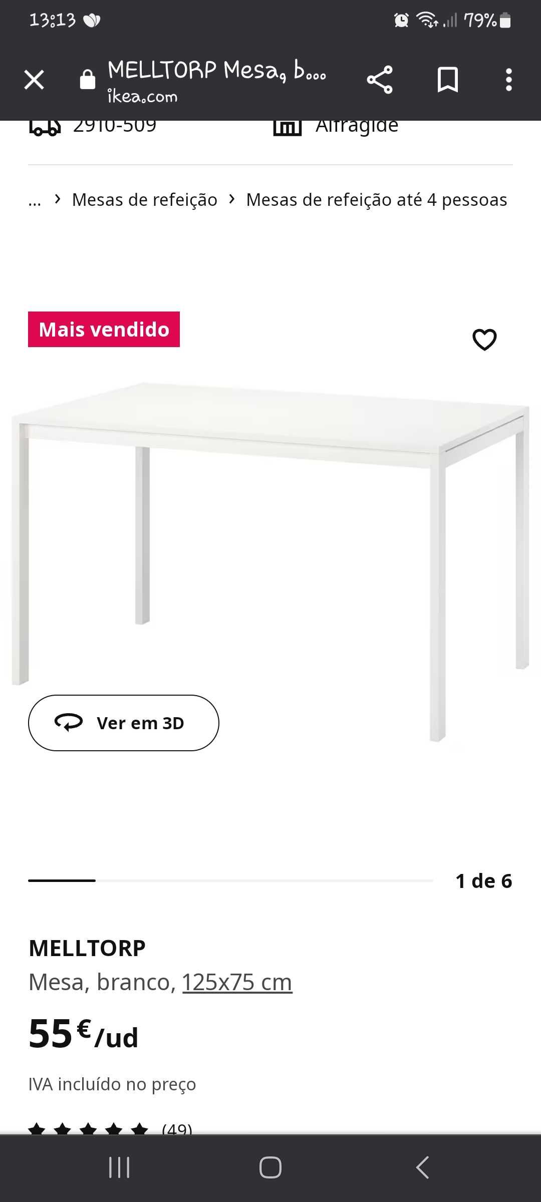 Mesa de cozinha ikea com 4 cadeiras, cor branco