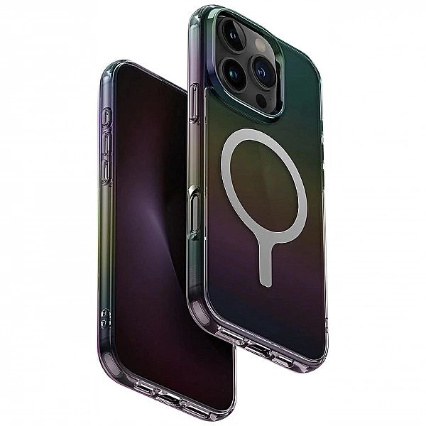 Etui UNIQ Iridescia Magclick Charging na iPhone 16 Pro - czarny