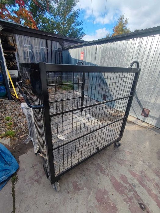 Solidna, metalowa skrzyniopaleta, kosz transportowy