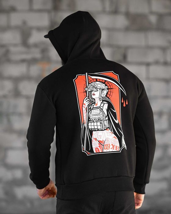 Тактичне худі на флісі Sexy Warrior with scythe Black  без передоплати