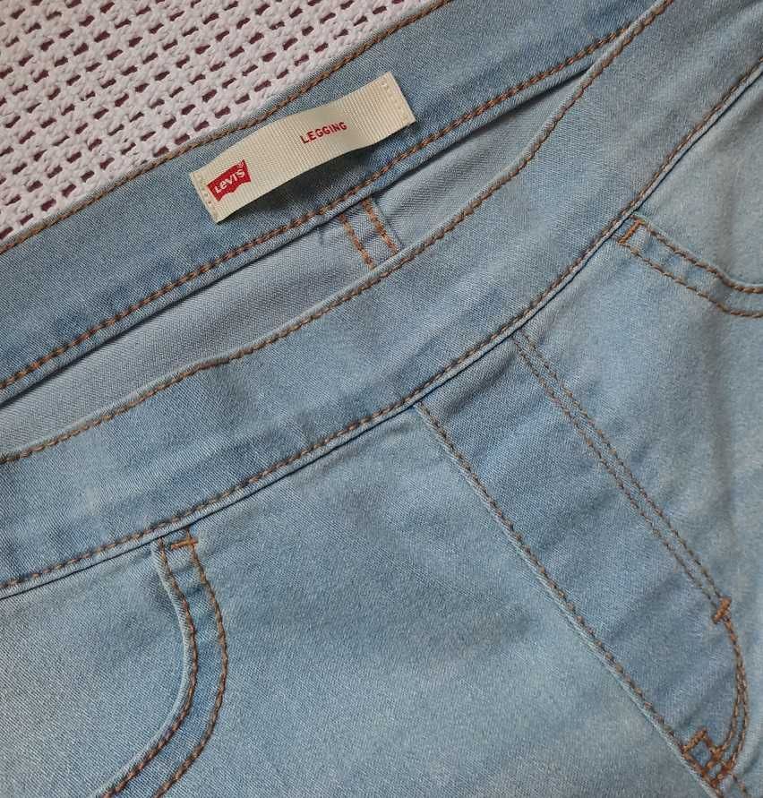 Levisy oryginał Logo legginsy spodnie jeansowe błękit wąskie rurki S/M
