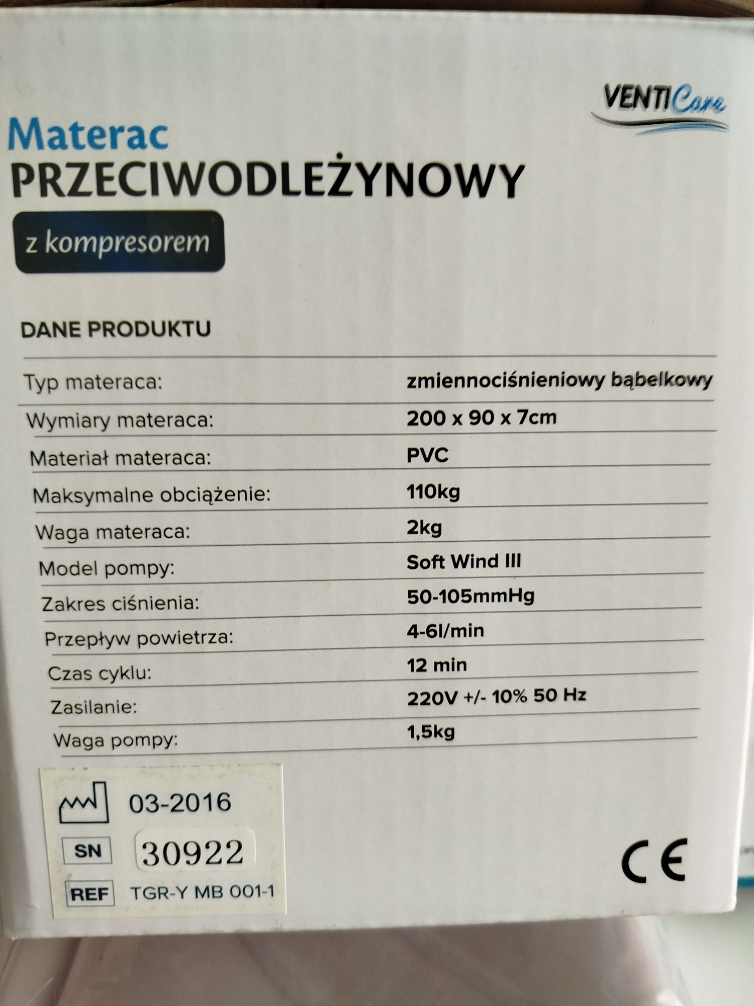 Sprzedam materac przeciwodleżyniowy z kopresorem