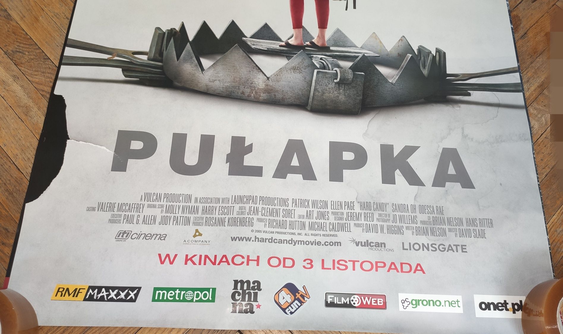 Pułapka plakat filmowy oryginalny naderwany jak na foto