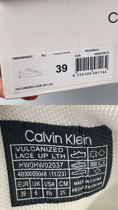 Кросівки Calvin Klein VULCANIZED LACE UP Оригінал