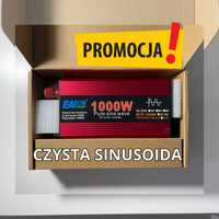 PROMOCJA Przetwornica Samochodowa 12V/230V 1000W/500 CZYSTA SINUSOIDA