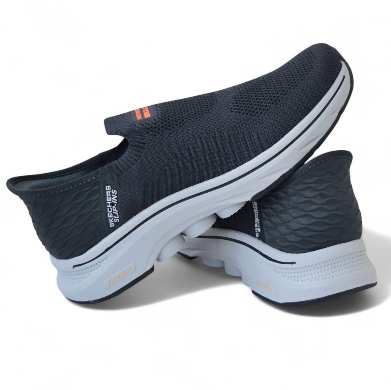 Sketchers Go Walk Gray Orange мокасини чоловічі кросівки кроссовки кро