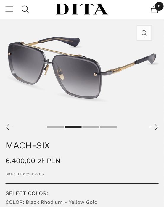 DITA Mach SIX okulary przeciwsłoneczne 18k złoto tytan cartier