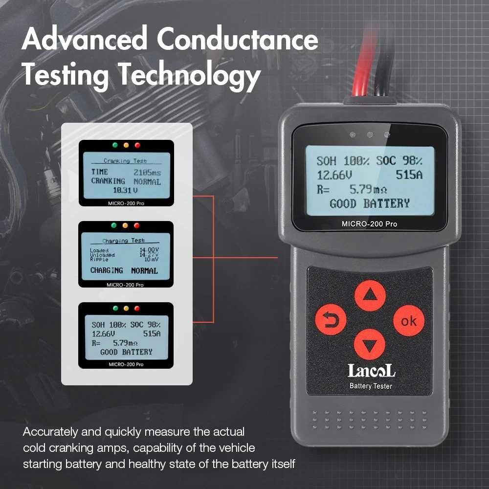 Lancol Micro 200 Pro 500 CAT 500 тестер анализатор авто аккумулятора