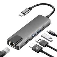 K42 Adaptador HUB USB-C HDTV 4K HDMI USB PD Ethernet RJ45 Macbook Ipad