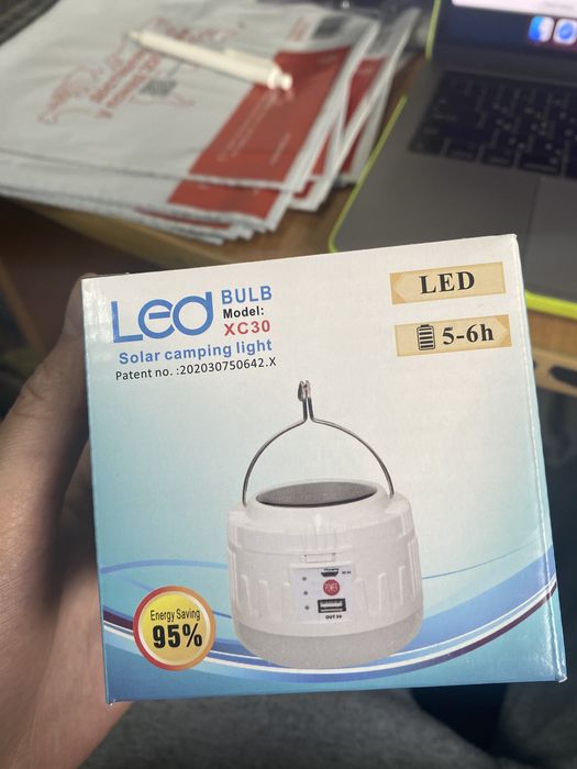 Фонарь USB Лампочка подвесная лампа для кемпинга 30В з акумулятором