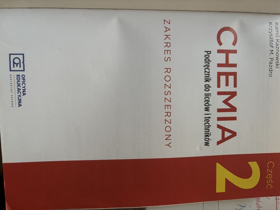 chemia podrecznik do liceów i technikōw  klasa 2 zakres rozszerzony
