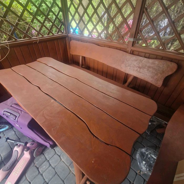 Meble ogrodowe lite drewno