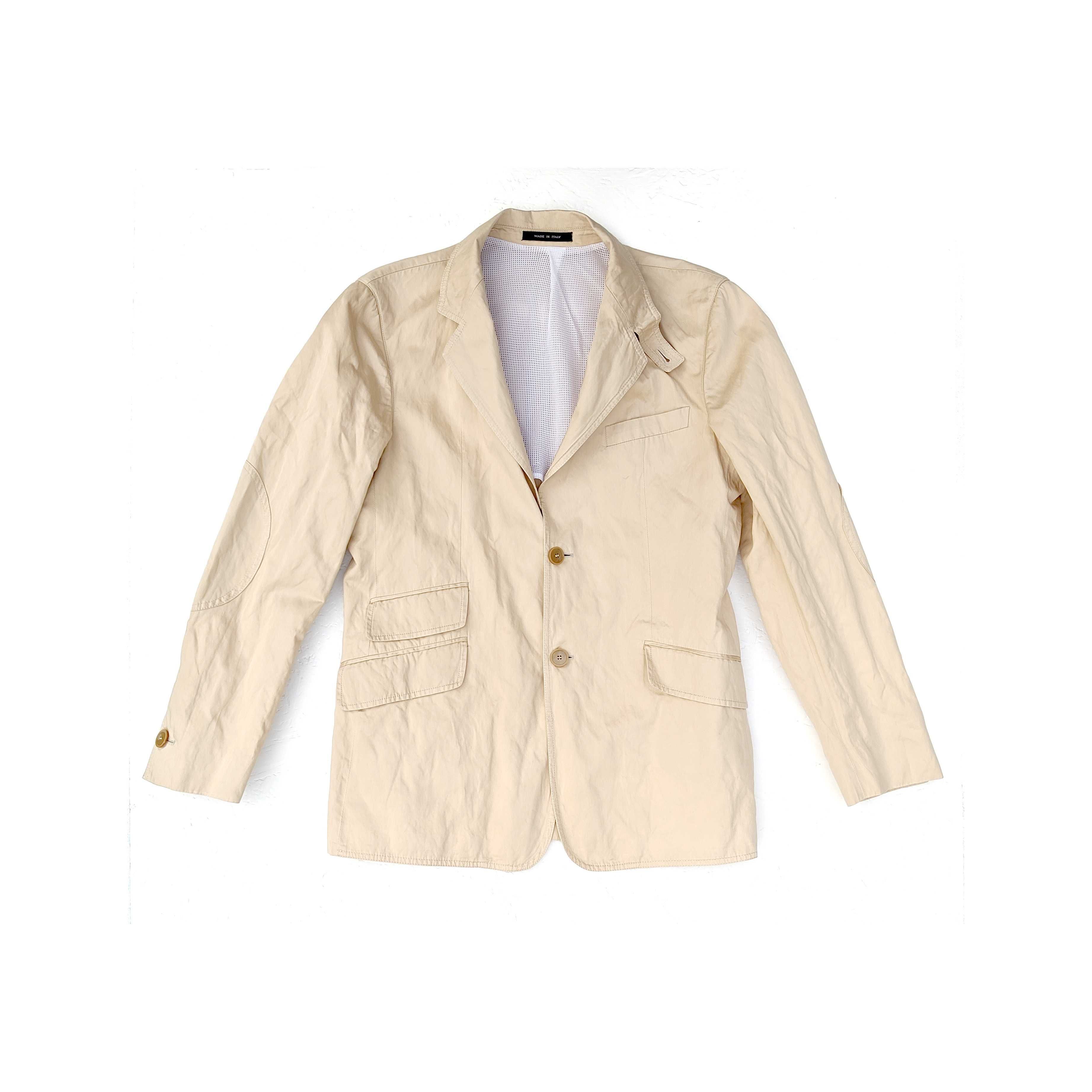 Emporio Armani roz 48 M marynarka blazer marszczona tkanina piaskowa