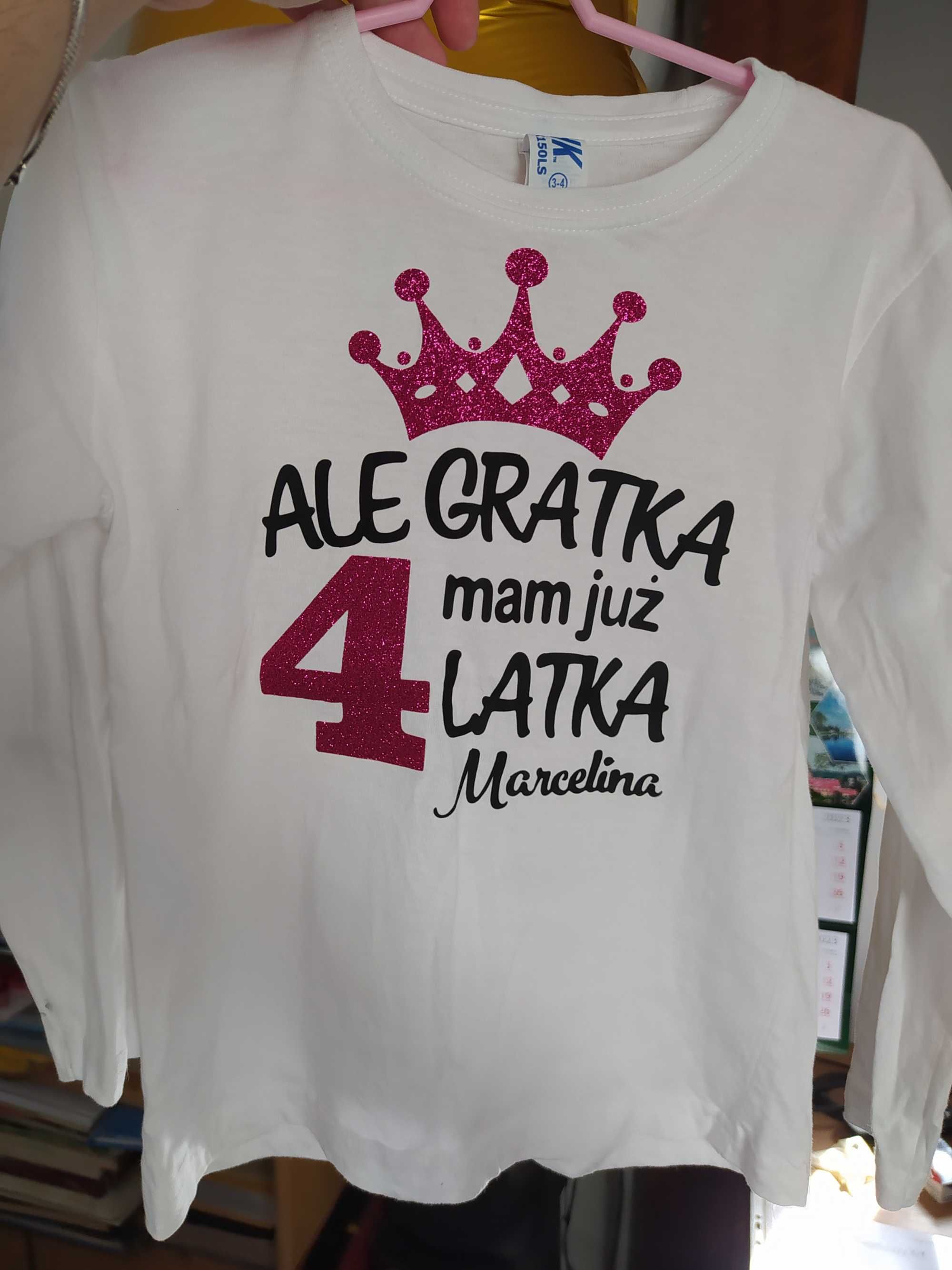 Bluzka koszulka na 4 urodziny Ale gratka mam 4 latka Marcelina 104