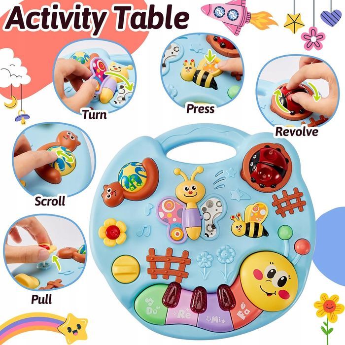 Stolik Muzyczny stół edukacyjny zabawka dla niemowląt stół 2 w 1
