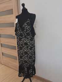 Piękna elegacka sukienka na ramiączkach koronką syrenka XL 42