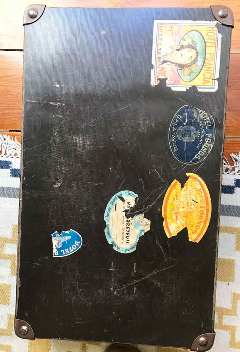 mala de viagem vintage autocolantes hotéis arca arrumos