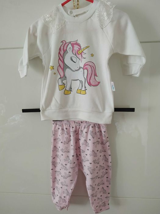 Komplet dresowy dres zestaw r. 74 68 jednorożec Unicorn + gratis