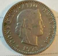 Монета Швейцарии Confoederatio Helvetica 1971 года 20 раппен