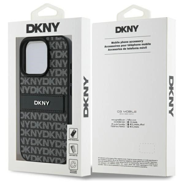 Etui DKNY Texture Pattern Tonal Stripe na iPhone 16 Pro Max - czarne