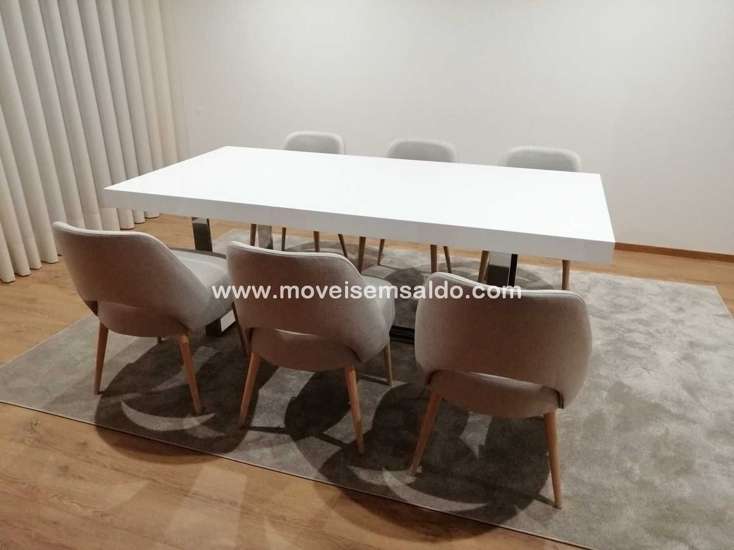 Mesa Jantar Lacada c/ Inox - Fixa ou Extensível - Todas medidas