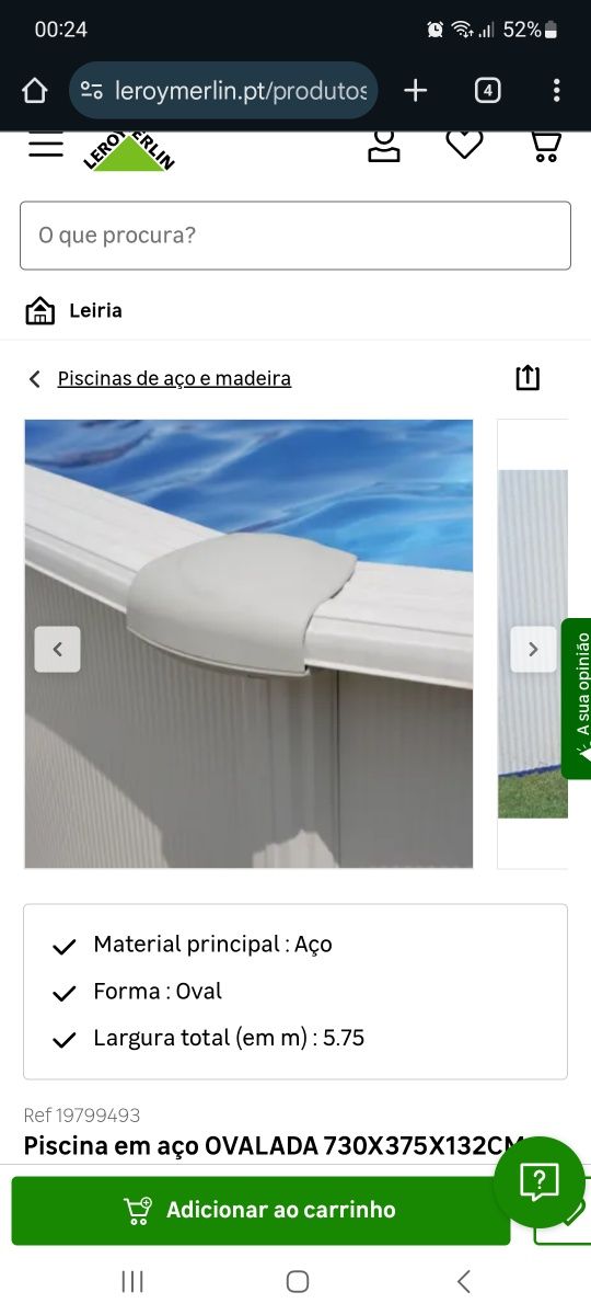 Piscina oval grande