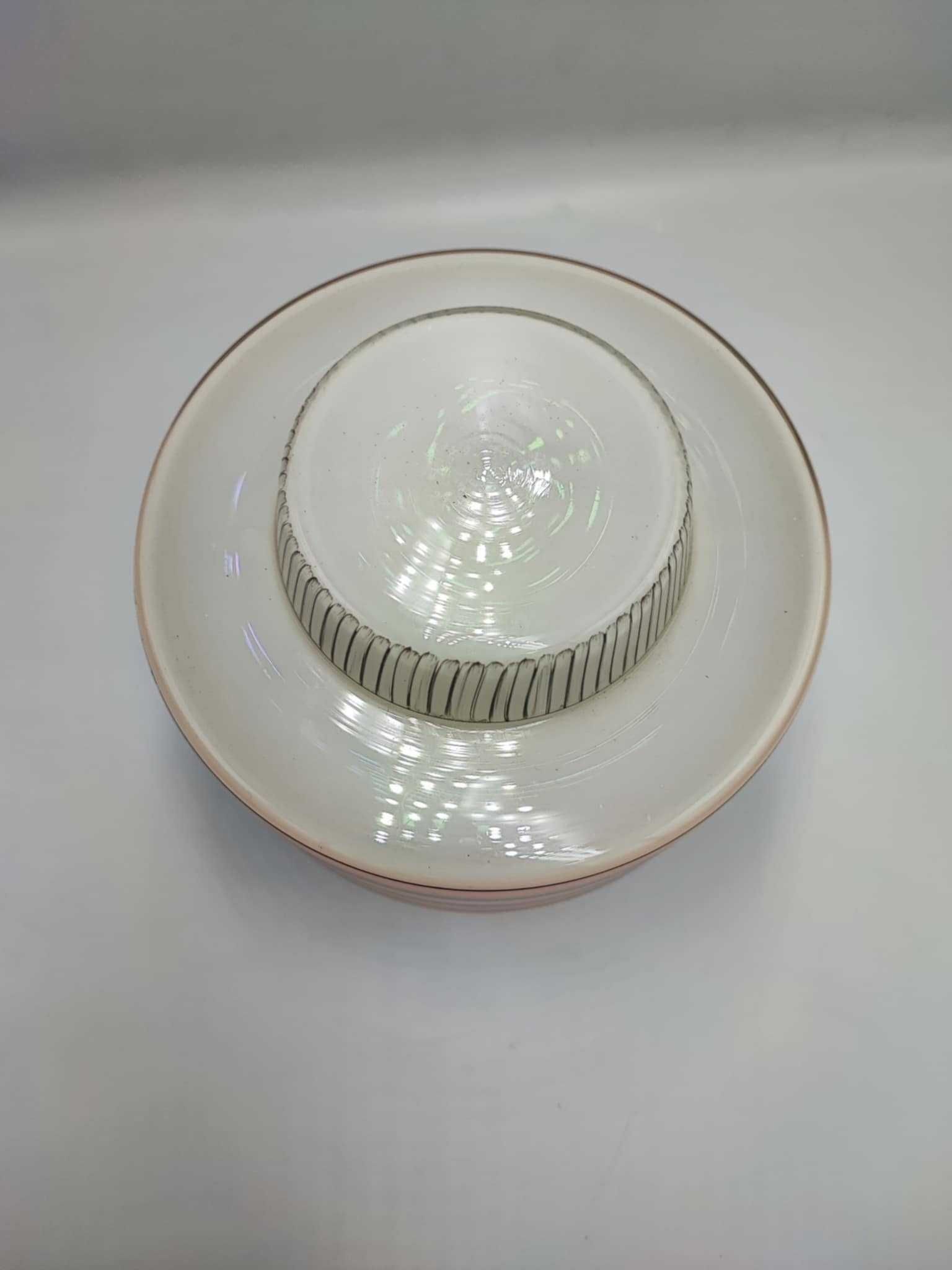 Przedwojenny art deco klosz śr.montażowa 7,8 cm.stopniowany