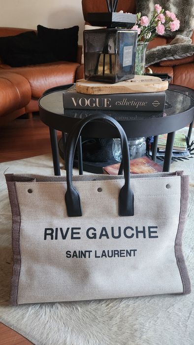 YSL RIVE GAUCHE torba shopper canvas skora