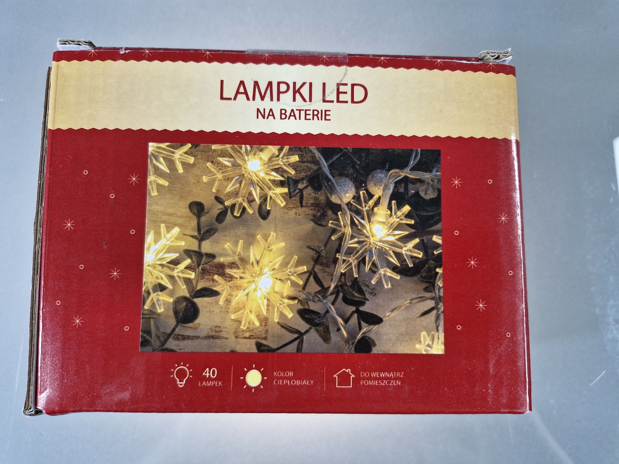 Lampki Gwiazdki Led 40 Lampek 4 Metry Ciepło Biały