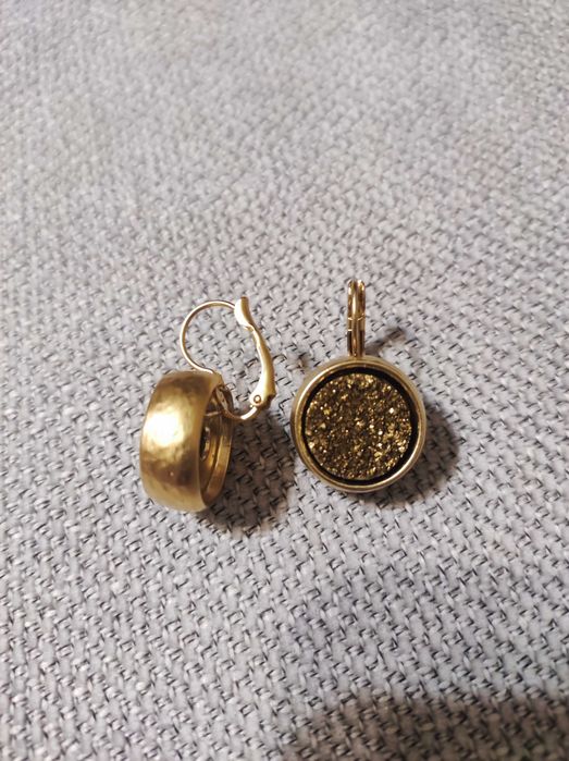 Danon — позолочені сережки з натуральною друзою агату, оригінал