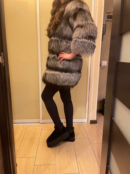 Шуба/ жилетка трансформер чорнобурка нова