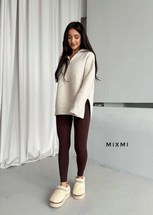 Жіночий костюм туніка в'язка і лосіни